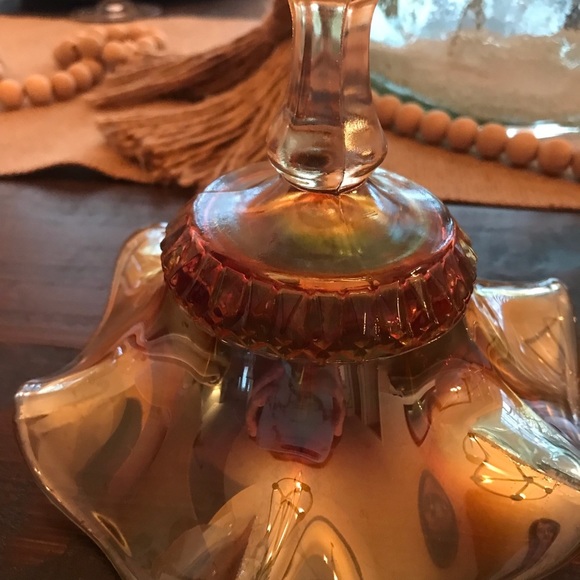 Vintage Imperial Glass Marigold Carnival Glass Compote Bowl - Picture 4 of 10